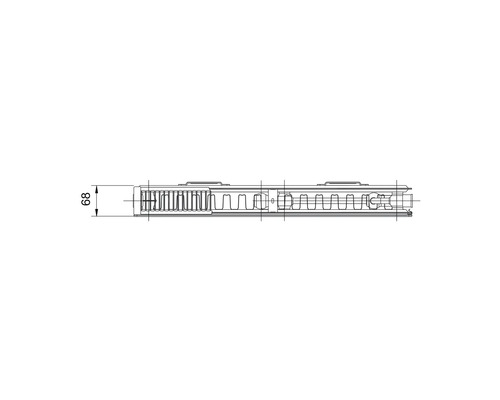 Planheizkörper Rotheigner Typ EKE 300x500 mm Anschluss links 8 fach mit Befestigungslaschen