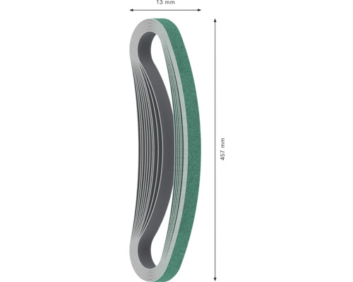 Schleifband mit den Maßen 13 mm mal 457 mm