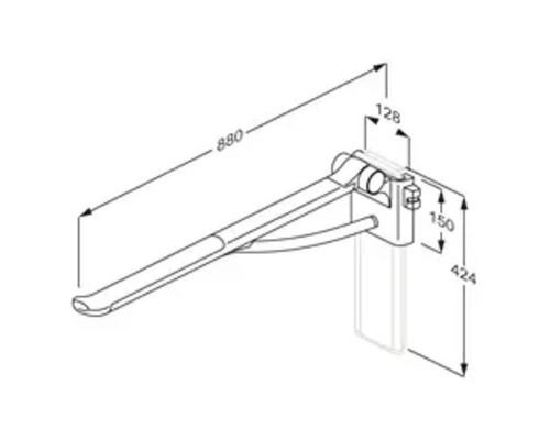 Zeichnung einer Halterung mit Maßangaben