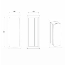 Hängeschrank Devo Oval 34x94x33 cm Anschlag links holz/dunkelgrau