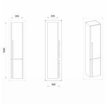 Hochschrank Devo Sonet 35x164x32 cm Anschlag links dakar/Eiche