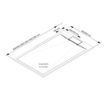 Extraflache Rechteck-Duschwanne Schulte DWM-Tec 80x160x3.2 cm weiß matt