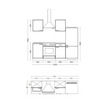 Küchenplan mit Maßen für die Küchenplanung