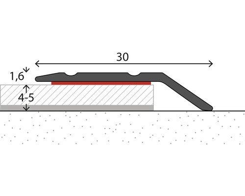Illustration eines Übergangsprofils mit Maßangaben