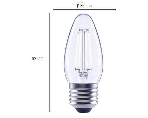 LED Lampe im Kerzen Design, Abmessungen 92 mal 35 Millimeter