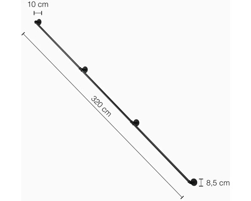 Handlauf, 320 cm lang, mit einer Tiefe von 10 cm und einer Höhe von 8,5 cm