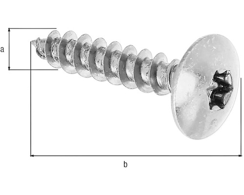 Metallschraube mit Senkkopf und Torx-Antrieb mit Maßangaben