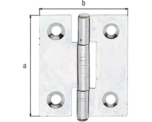 Metallscharnier mit den Maßen a und b