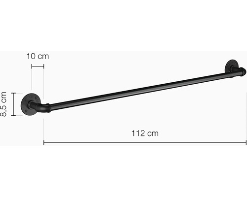 Handtuchhalter aus Metall, 112 cm breit