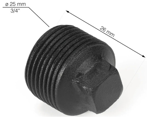 Stopfen aus Metall, Gewindegröße 25 Millimeter