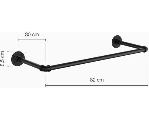 Wandgarderobe aus Metall mit den Maßen 30 cm x 8,5 cm x 82 cm