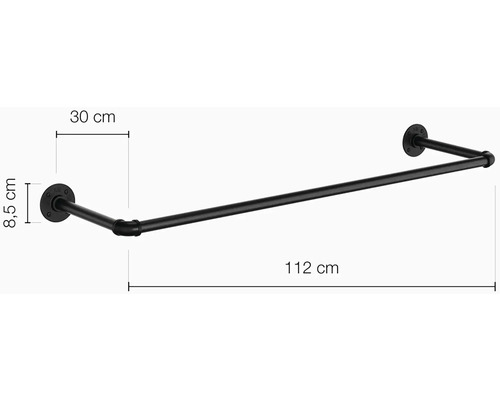 Kleiderstange aus Metall, 112 cm breit