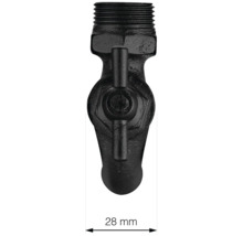Ventilhahn aus Metall, 28 mm