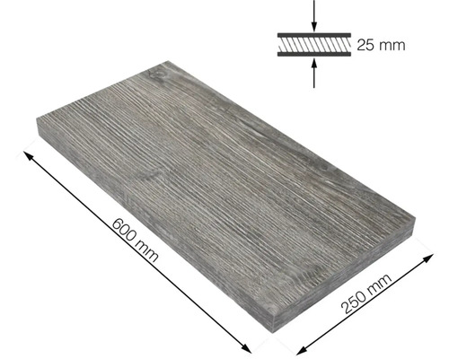 Regalboden in Holzoptik mit den Maßen 600 x 250 x 25 Millimeter