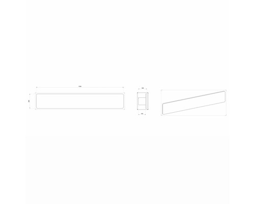 Technische Zeichnung einer LED-Wandleuchte mit Maßangaben