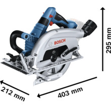 Bosch Handkreissäge mit den Maßen 212 mm x 403 mm x 295 mm