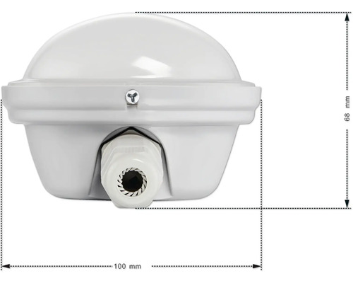 Weiße Außenleuchte mit den Maßen 100 mm x 68 mm