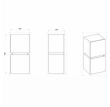 Hängeschrank Devo Viva 2.0 links 40x84x35 cm strukture white Holzdekor mit 2 Türen
