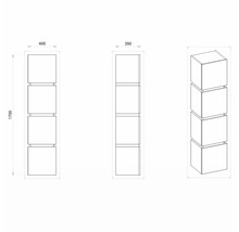 Hängeschrank Devo Viva 2.0 40x170x35 cm Anschlag rechts weiß