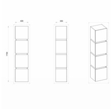 Hochschrank Devo Viva 2.0 40x170x35 cm Anschlag rechts grün matt