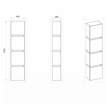 Hochschrank Devo Viva 2.0 40x170x26 cm Anschlag rechts weiß matt