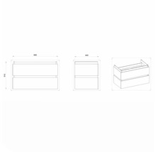 Waschbeckenunterschrank Devo Viva 2.0 69x51x44 cm ohne Waschbecken weiß matt