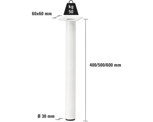 Tischbein mit einer Belastbarkeit von 50 Kilogramm und den Maßen 400/500/600 Millimeter