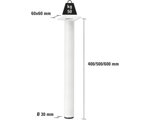 Bein mit den Maßen 400, 500 oder 600 Millimeter, Belastbarkeit bis 50 Kilogramm