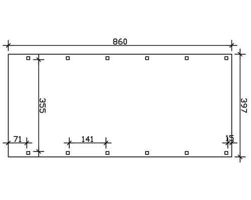 Technische Zeichnung einer Rechteckplatte mit Maßangaben.
