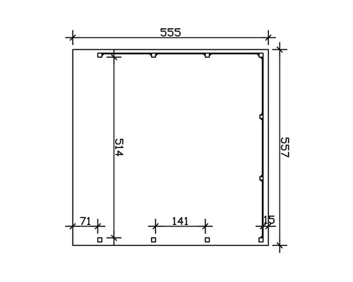 Technische Zeichnung mit Maßangaben