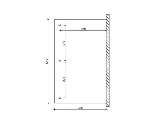 Technische Zeichnung mit Maßangaben für ein Produkt