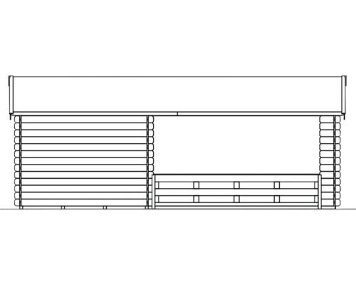 Abbildung eines Gartenhauses mit Holzwänden