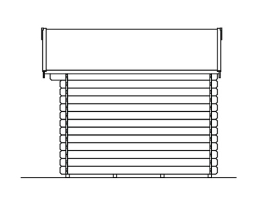Skizze eines Gartenhauses aus Holz