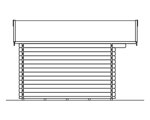 Skizze eines Gartenhauses aus Holz