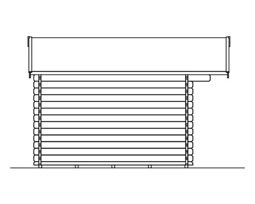 Zeichnung eines Gartenhauses aus Holz