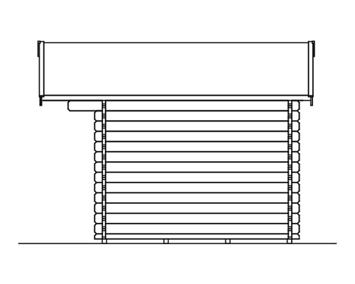 Zeichnung eines Gartenhauses aus Holz