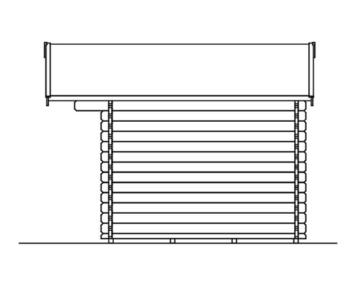 Zeichnung eines Gartenhauses aus Holz