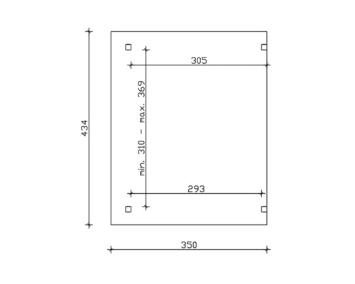Technische Zeichnung mit Maßangaben