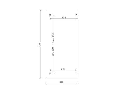 Technische Zeichnung mit Maßangaben