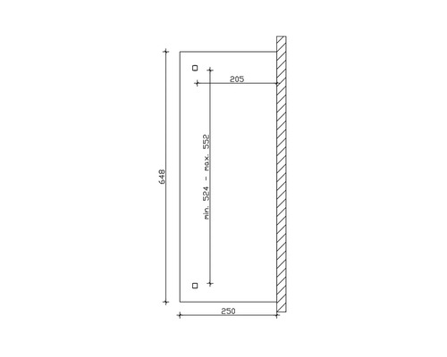 Technische Zeichnung mit Maßangaben
