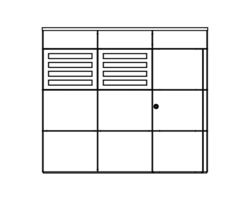 Schrank mit Lüftungsgitter