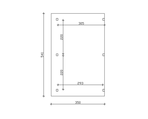 Technische Zeichnung mit Maßangaben