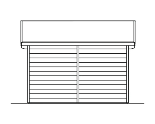 Gartenhaus aus Holz, Seitenansicht