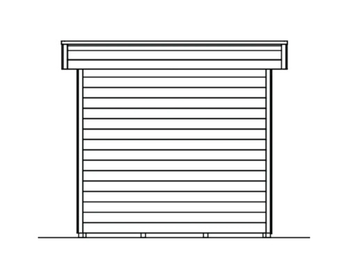 Illustration eines Gerätehauses aus Holz