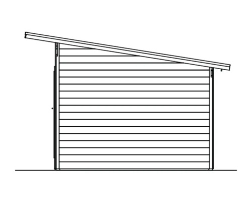 Zeichnung eines Holzschuppens mit Pultdach
