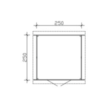 Grundrisszeichnung Gartenhaus mit Maßangaben 250 x 250 cm