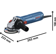 Bosch Winkelschleifer mit Abmessungsangaben