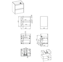 Waschbeckenunterschrank Jungborn DECEM 60x63,5x45,8 cm ohne Waschbecken fume matt