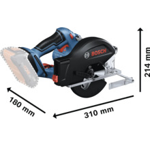 Bosch Akku-Metallkreissäge mit Abmessungen