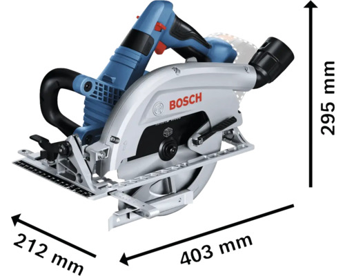 Bosch Kreissäge mit den Maßen 212 mm x 403 mm x 295 mm